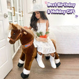 Ponycycle - Ride-on Brown Horse | Plush Animal Riding Pony