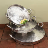 India Handicrafts Inc - 19’’ Scalloped Hammered Tray