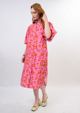 Pouf Sleeve Midi Dress in Pink view 2
