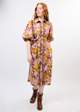 Horse Print Shirt Dress in Lavender