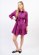 Ric Rac Trim Shirt Dress in Plum view 3