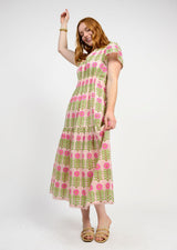 Rows of Flowers Dress in Pink view 3
