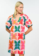 Butterflies Shift Dress in Pink view 3