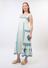 Embroidered Gauze Sundress in Ivory