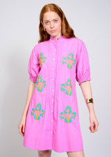 Blocked Embroidery Dress in Lilac