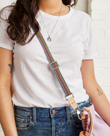 GREY SLIM WEBBING CROSSBODY STRAP