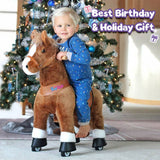 Ponycycle - Ride-on Brown Horse | Plush Animal Riding Pony