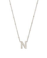 Letter N Pendant Necklace in Silver