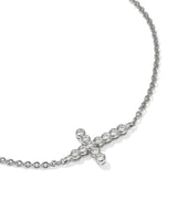 Cross Silver Crystal Delicate Chain Bracelet view 2