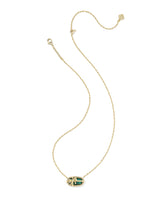 Elisa Bow Gold Short Pendant Necklace in Pine Illusion view 3