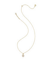 Daphne Gold Crystal Frame Short Pendant Necklace in Iridescent Drusy view 2