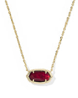 Elisa Bow Gold Short Pendant Necklace in Dark Burgundy Illusion view 2