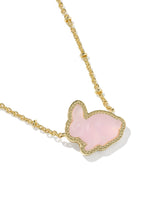 Bunny Gold Short Pendant Necklace in Blush Pink view 2