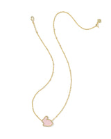 Bunny Gold Short Pendant Necklace in Blush Pink view 3