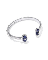 Elton Silver Star Cuff Bracelet in Navy