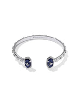 Elton Silver Star Cuff Bracelet in Navy view 2