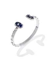 Elton Silver Star Cuff Bracelet in Navy view 3
