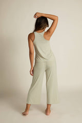 Faceplant Dreams - Wide-leg Capri Pant: Sage / Large