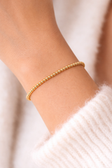 2MM Gold Beaded Bracelet by Beaded Blondes