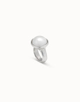 Uno De 50 - Sterling Silver-plated Ring with Shell Pearl