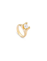 Uno De 50 - 18k Gold-plated Ring with White Cubic Zirconia