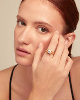 Uno De 50 - 18k Gold-plated Ring with White Cubic Zirconia