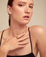 Uno De 50 - 18k Gold-plated Ring with White Cubic Zirconia