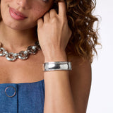 Cannes Statement Hinge Bangle in Silver view 2