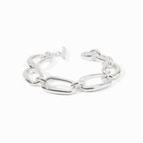 Wave Link Bracelet in Silver