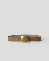 B-Low The Belt Leighton Croco Suede Belt in Dk. Moss Brass, front