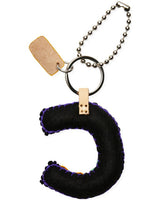 BLACK FELT ALPHABET CHARM "C"
