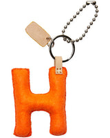 ORANGE FELT ALPHABET CHARM "H"