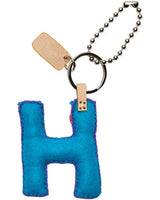 TURQUOISE FELT ALPHABET CHARM "H"