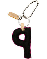 BLACK FELT ALPHABET CHARM "P"