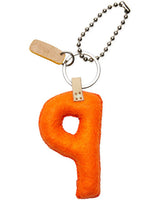 ORANGE FELT ALPHABET CHARM "P"