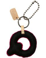 BLACK FELT ALPHABET CHARM "Q"