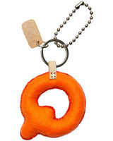 ORANGE FELT ALPHABET CHARM "Q"