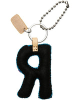 Consuela - Charm - Black Felt Alphabet Charm ?R’