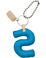 TURQUOISE FELT ALPHABET CHARM "S"