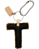BLACK FELT ALPHABET CHARM "T"
