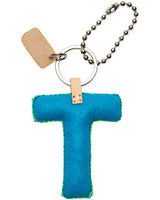 TURQUOISE FELT ALPHABET CHARM "T”