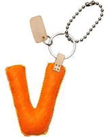ORANGE FELT ALPHABET CHARM "V"