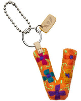 CONSUELA ORANGE FELT ALPHABET CHARM "V" CHRM3660FOCOOS
