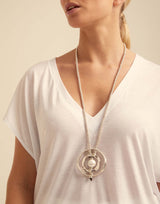 Uno De 50 - Sterling Silver-plated Pendant with Pearl