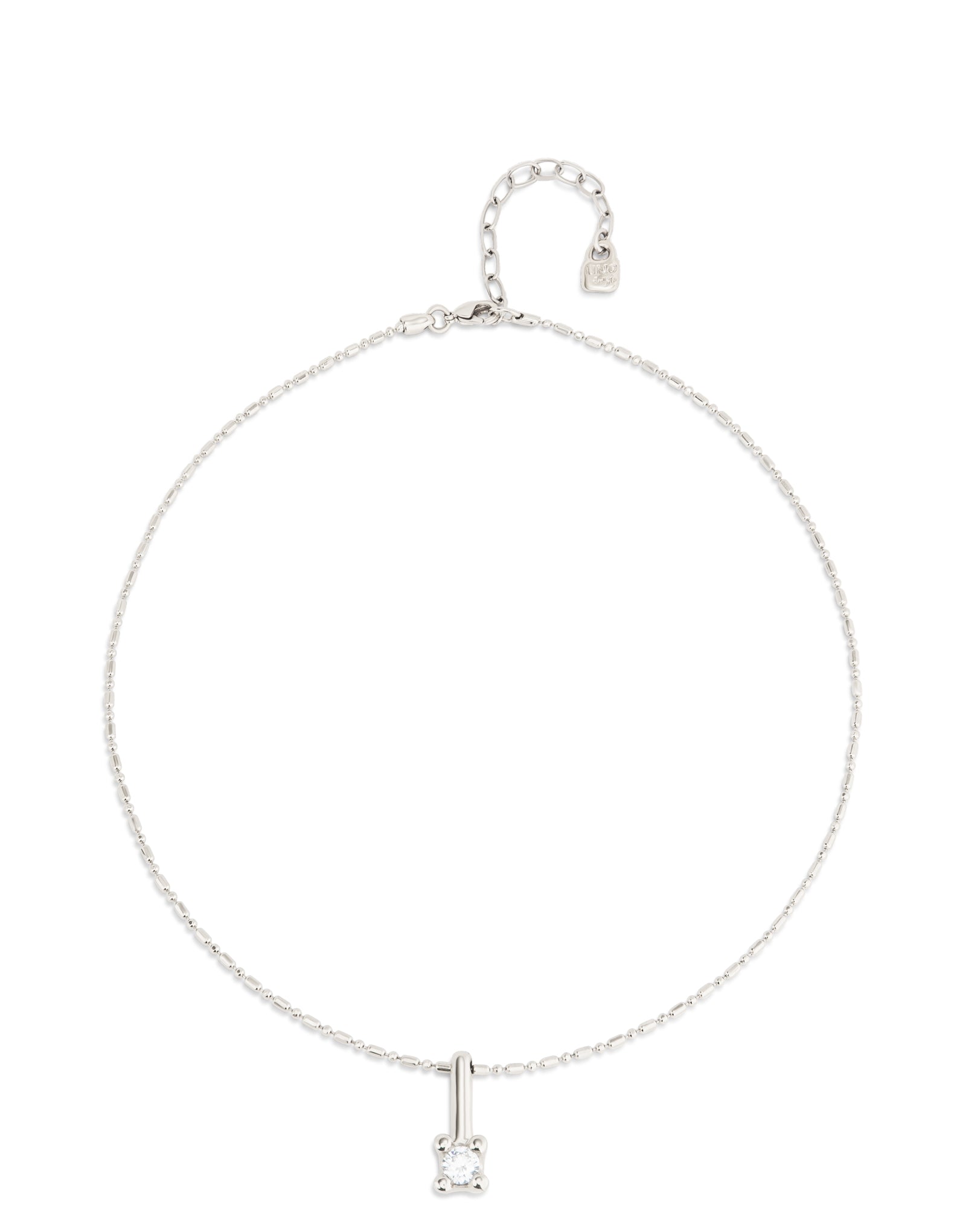 Uno De 50 Sterling Silver-Plated Necklace with White Central
