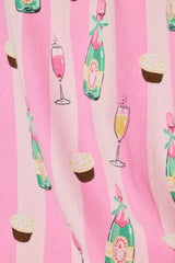 P.J. Salvage Cupcakes & Champagne Flannel Pajama Pants in Baby Pink (print swatch)