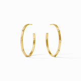 Crescent Stone Hoops in Cubic Zirconia by Julie Vos