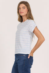 Kaira Top Cobalt Stripe view 3