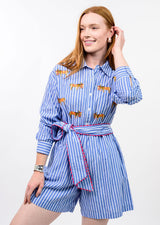 Donkey Romper in Blue Stripe view 2