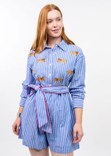 Donkey Romper in Blue Stripe view 3